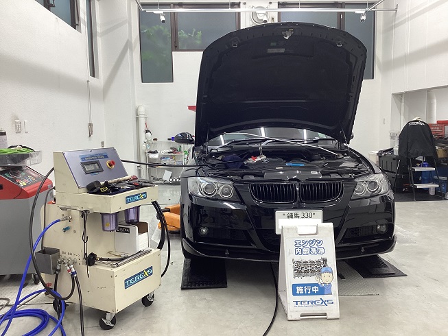 BMW 323i E90 整備 TEREXS エンジン内部洗浄 オイル交換