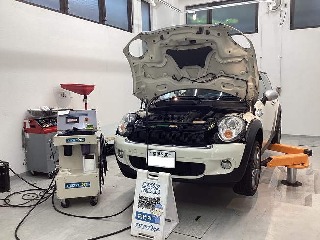 MINI BMW ミニクーパー COOPER S 整備 TEREXS エンジン内部洗浄 エンジンオイル交換