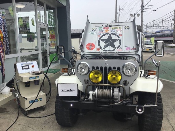 MITSUBISHI JEEP 三菱 ジープ J58 整備 TEREXS エンジン内部洗浄 エンジンオイル交換