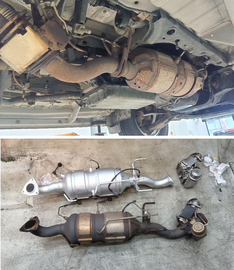 トヨタ ハイエース 1KD エラー P2002 リビルトDPF＆排気コントロールバルブ交換 エンジン内部洗浄 エラー チェックランプ点灯 DPFランプ点滅 手動再生不可 PM強制燃焼