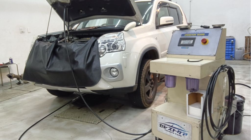 日産 エクストレイル DPF 詰まり チェックランプ点灯 DPFランプ点滅  セレストケア DPF洗浄